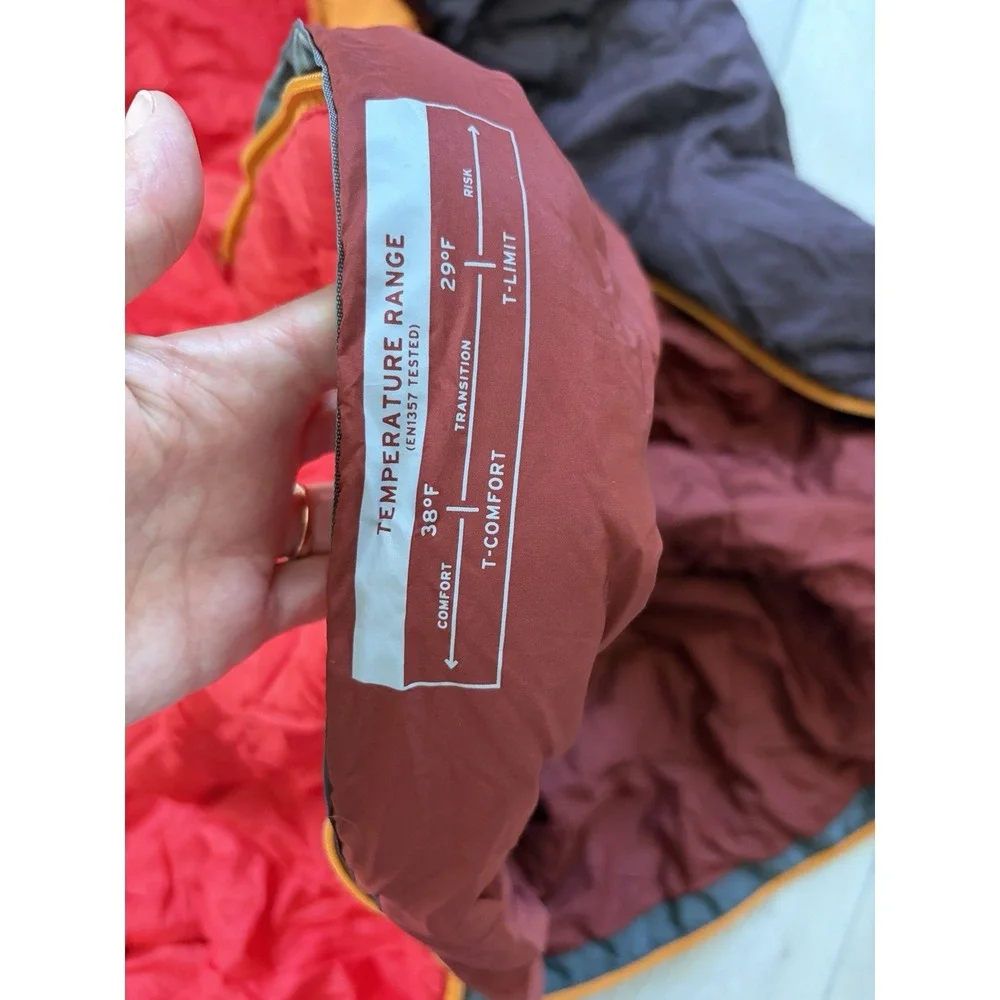REI Trail Pod 30*F -Long Mummy Bag Red Brown Sleeping Camping BAG ONLY 86x32